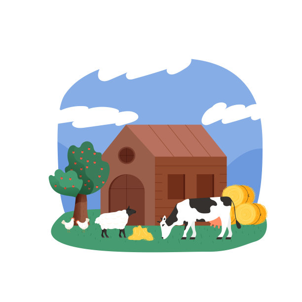 农业和农业相关平面设计矢量插图。卡通风格矢量插图图片下载