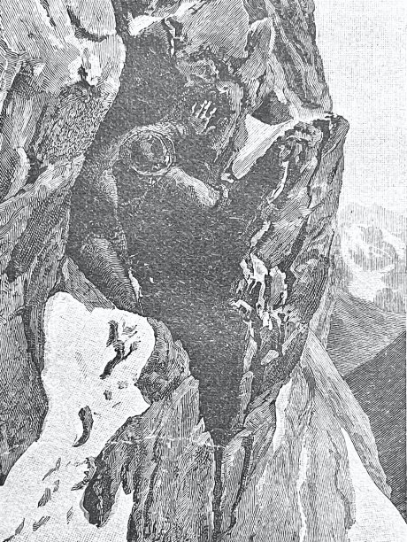 爬山，男人爬上陡峭的墙图片下载