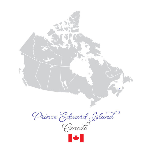 爱德华王子岛在加拿大矢量地图插图图片下载