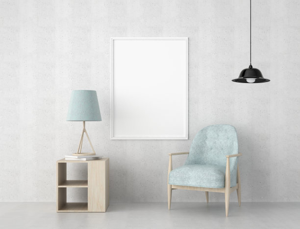 框架3D室内插画，墙面设计现代感十足，空白空间创意十足;图片下载