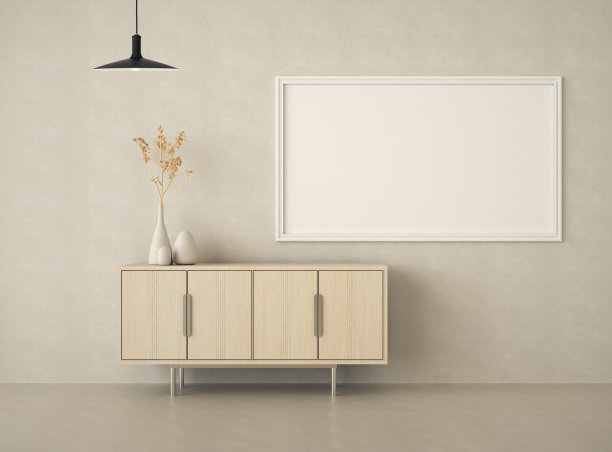 框架3D室内插画，墙面设计现代感十足，空白空间创意十足;图片下载