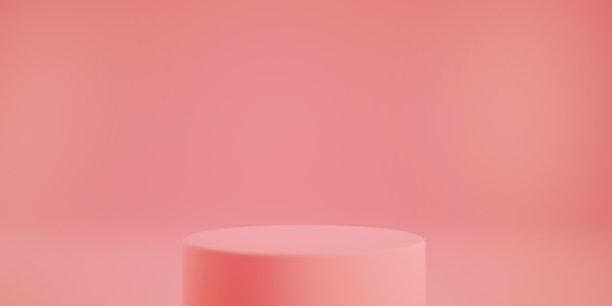 珊瑚讲台3d渲染抽象的背景设计，展示产品。图片下载