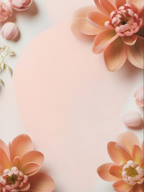 珊瑚和桃红色调的温泉背景花图片下载