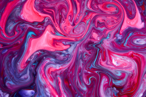 抽象的油漆颜色背景。系外行星宇宙海洋图案，油漆污渍。大理石花纹的效果。背景与抽象旋转油漆效果。液体丙烯图片与流动和飞溅。混合图片下载