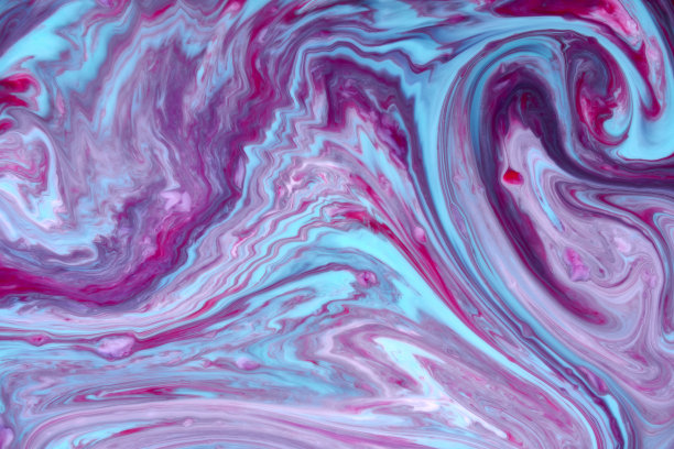 抽象的油漆颜色背景。系外行星宇宙海洋图案，油漆污渍。大理石花纹的效果。背景与抽象旋转油漆效果。液体丙烯图片与流动和飞溅。混合图片下载