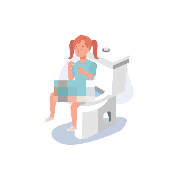 儿童便秘疾病。健康问题。便秘的小孩。平面矢量卡通插图图片下载