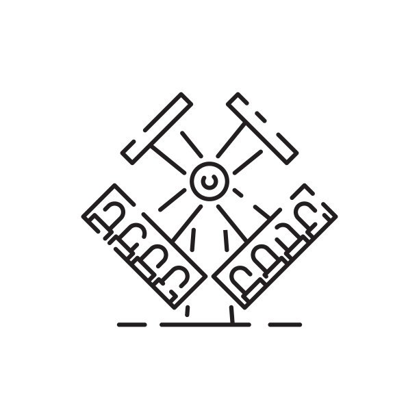 公园线图标矢量平面元素。游乐园的物体被隔离在白色背景上。园内设有摩天轮、马戏团、旋转木马、过山车等景点。节日快乐图片下载