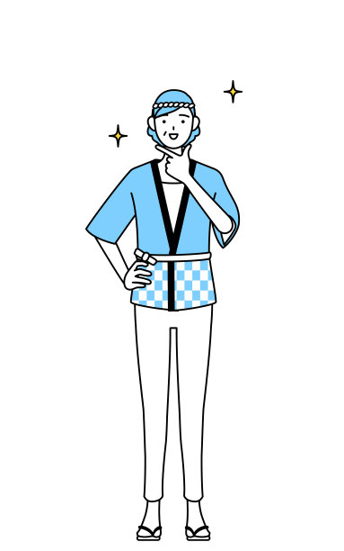 一位穿着Happi大衣参加夏季节日的老年妇女摆出自信的姿势。图片下载