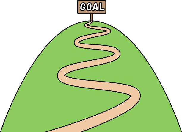 有目的地和矢量路线的山的插图图片下载