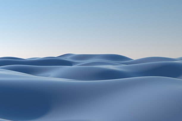 3D渲染的蓝色波浪图片下载