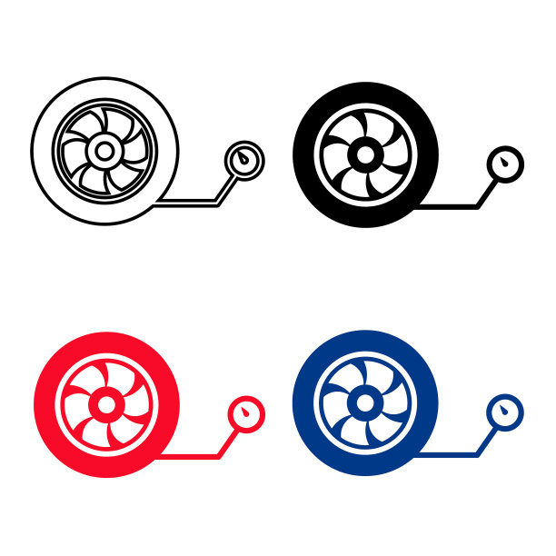 抽象充气车轮轮廓插图图片下载