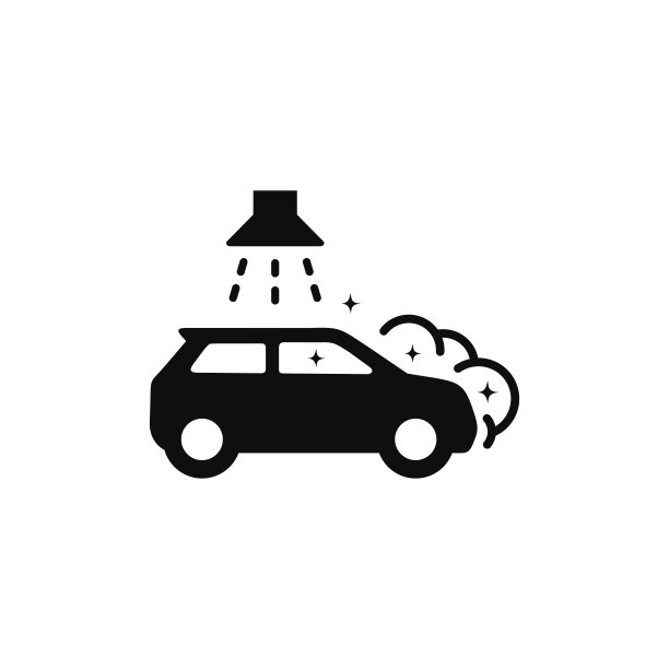 洗车图标孤立的白色背景图片下载