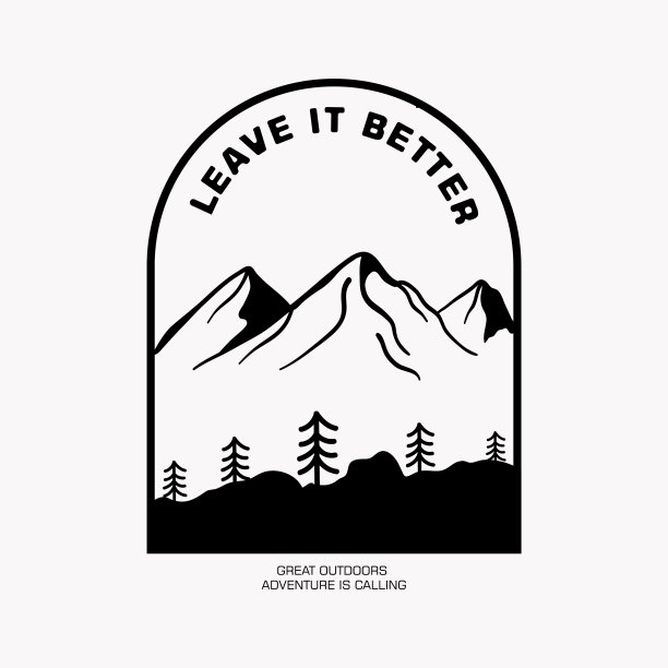 山地插画，户外探险。矢量图形用于t恤和其他用途。图片下载