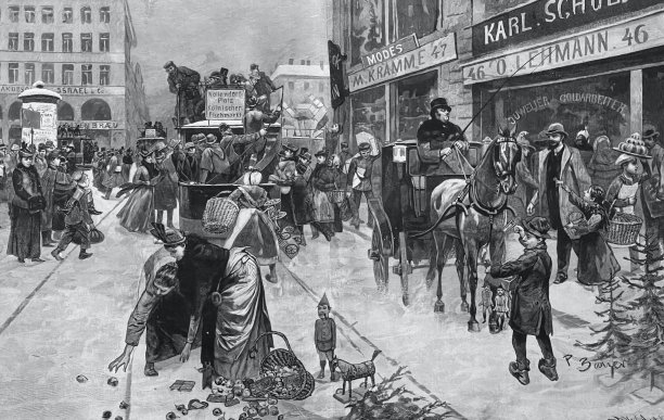 圣诞节期间的柏林街头生活图片下载