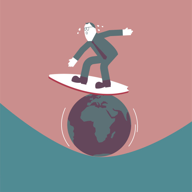 一个人在地球上冲浪。图片下载