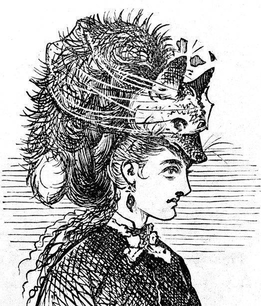 狐狸发型的年轻女子，头像，侧视图图片下载