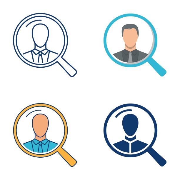 放大镜下的人图标集图片下载