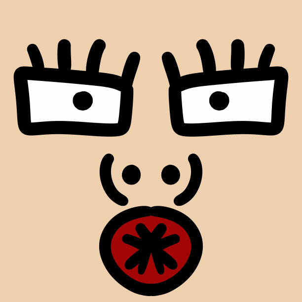 艺术卡通滑稽的脸图标，设计图片下载