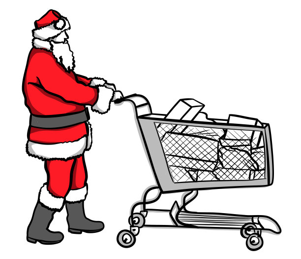 圣诞老人购物车图片下载