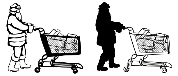 圣诞老人购物车图片下载