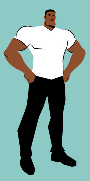 双手叉腰微笑的健壮男人图片下载