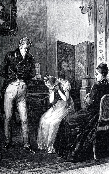 女孩在父母间哭泣，在客厅里图片下载