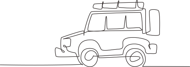连续一线画车越野卡通图片下载