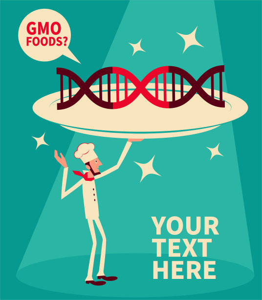 瘦厨师提供转基因食品。基因工程，转基因和基因操作概念图片下载