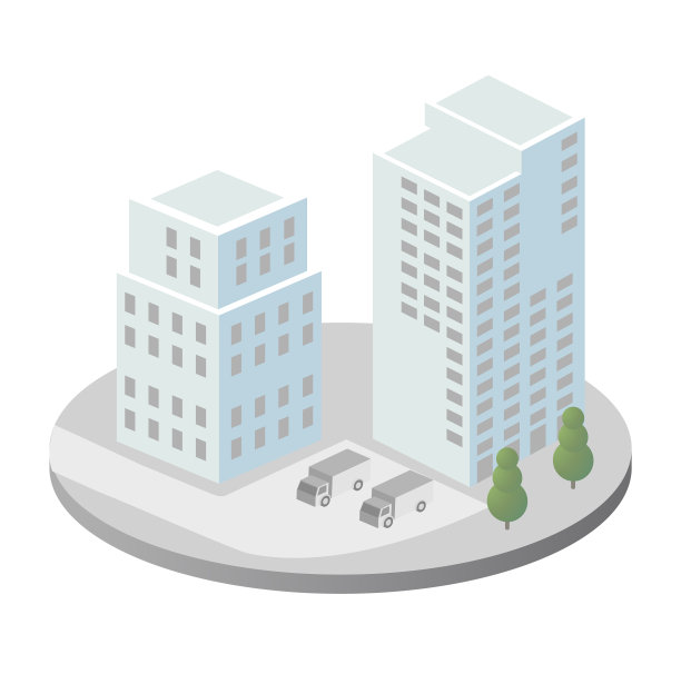单一的等距城市建筑图片下载