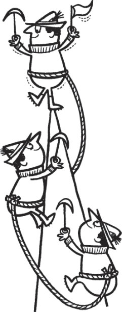 插图的卡通登山者图片下载