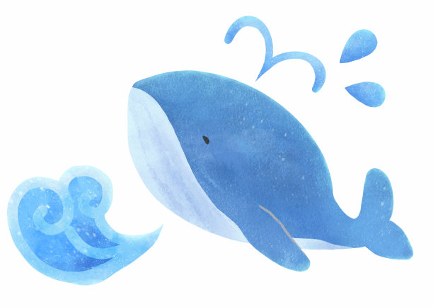 游泳的鲸鱼和海浪图片下载