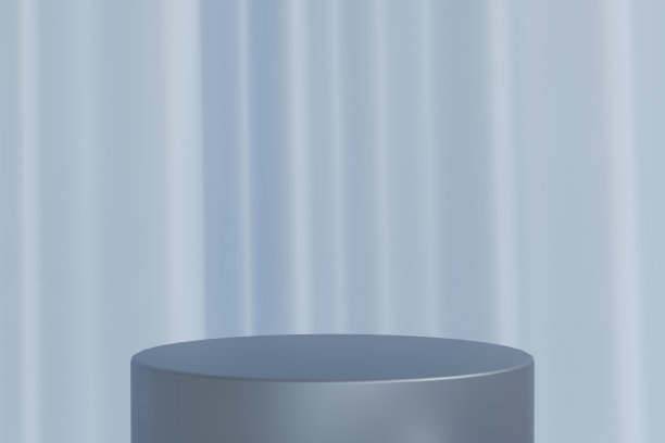 绿色圆形讲台，绿色背景软帆布，产品展示展示，3D渲染图片下载
