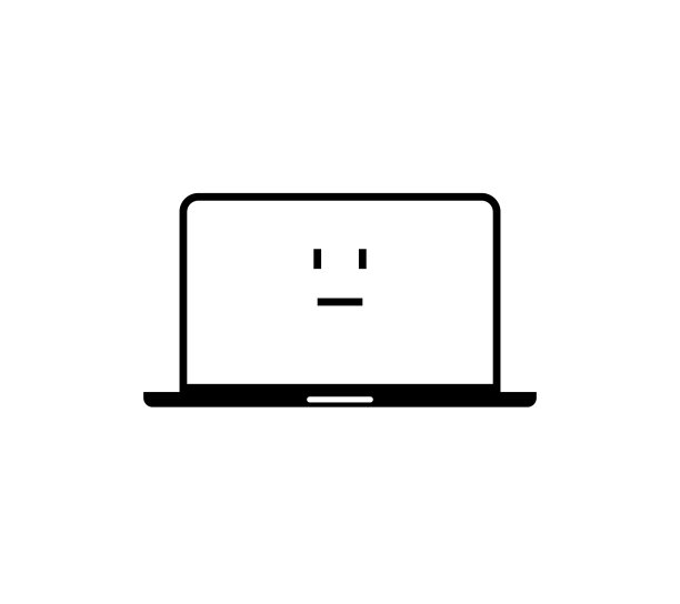 笔记本电脑图标设计的白色背景图片下载