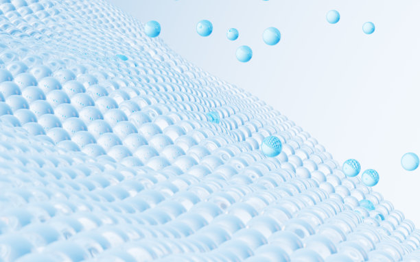 细胞漂浮在皮肤上，皮肤护理和治疗，衣物护理，3d渲染。图片下载