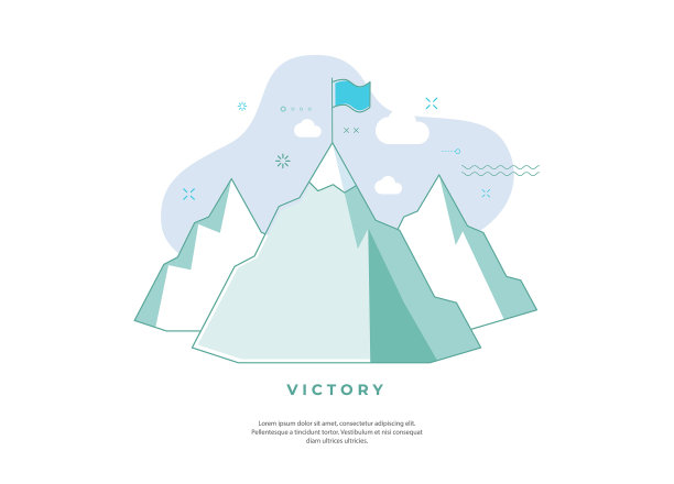 旗在山顶上飘扬图片下载