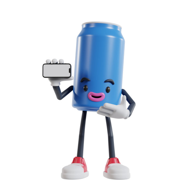 软饮可以卡通人物呈现，手机屏幕上有一个风景图片下载