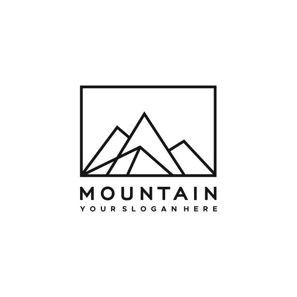 现代简约的山线广场标志设计图片下载