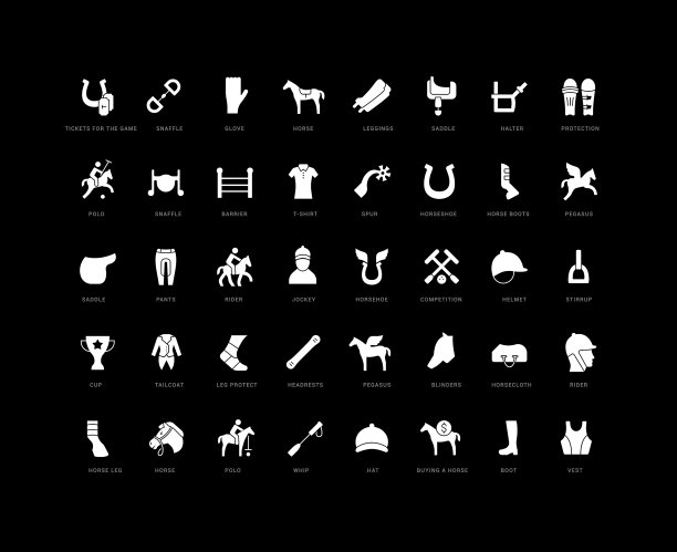 一套简单的马球图标图片下载