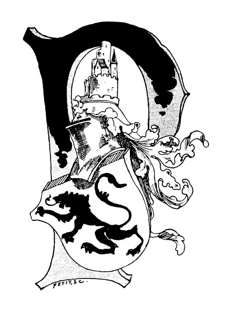 马、骑士和骑兵的古董插图:字母P图片下载