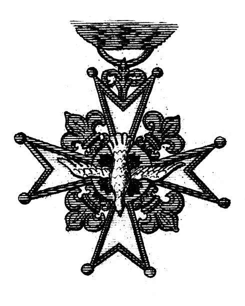 古董雕刻插图，文明:徽章的法国秩序的圣神图片下载