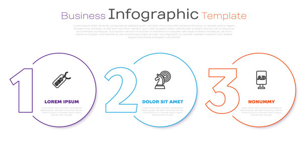 设置线上SEO优化，象棋和广告。业务信息图表模板。向量图片下载