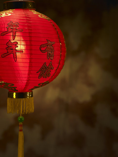 近距离的红色中国灯笼图片下载