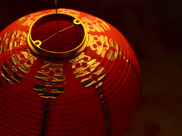 近距离的红色中国灯笼图片下载