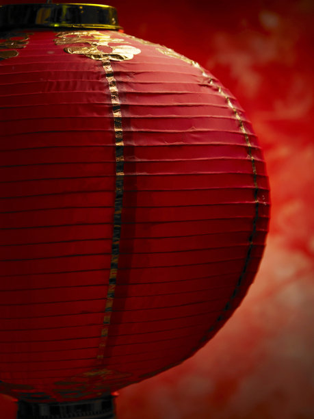近距离的红色中国灯笼图片下载
