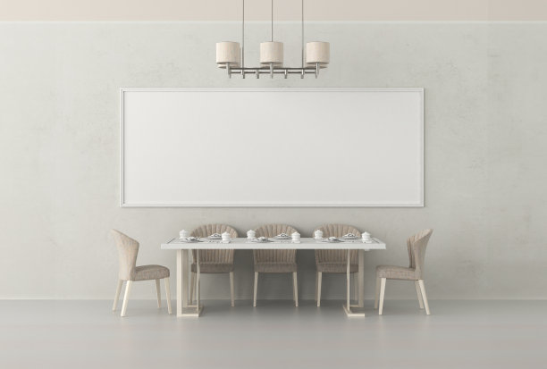 框架3D室内插画，墙面设计现代感十足，空白空间创意十足;图片下载