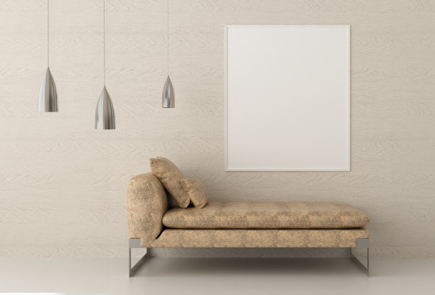 框架3D室内插画，墙面设计现代感十足，空白空间创意十足;图片下载