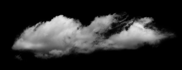 黑色背景上的一朵白云图片下载