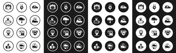 设置电动汽车电池充电循环图片下载