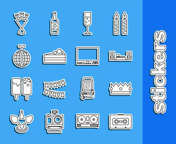 设置线复古的磁带磁带皇冠的家图片下载