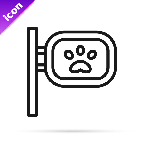 黑线宠物美容图标隔离在白色图片下载